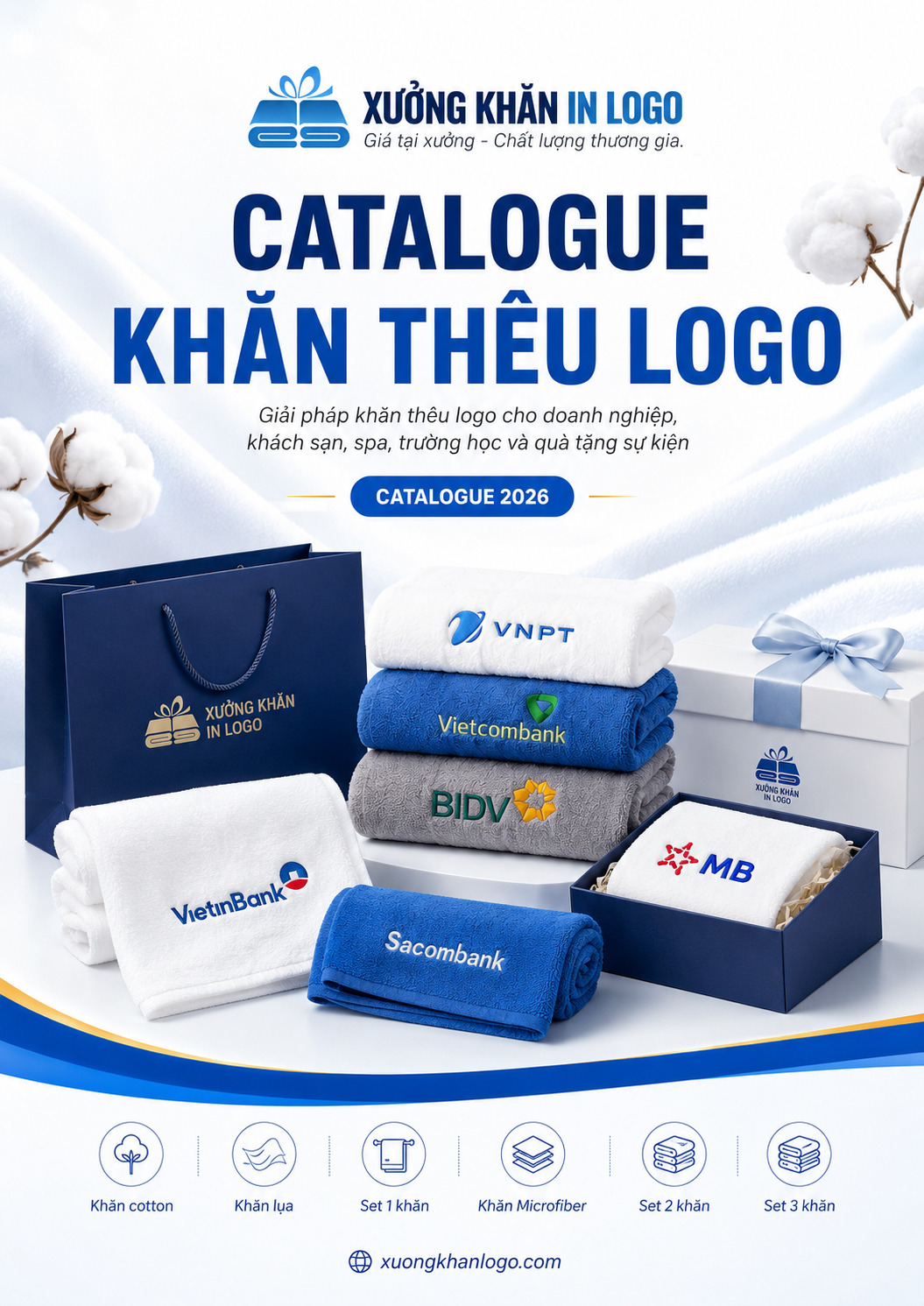 Bìa catalogue khăn thêu logo