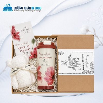 Combo quà tặng khăn bông gấp gấu kết hợp ly giữ nhiệt CBKB-06 - Ảnh đại diện