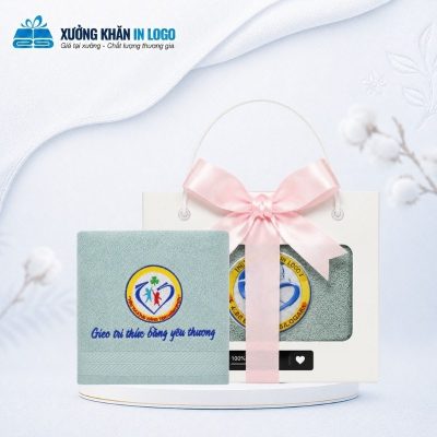 Set 1 khăn quà tặng thêu logo chất liệu Cotton kích thước 50x100cm SKB-05 - Ảnh đại diện