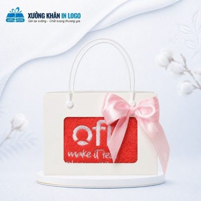 Set 1 khăn quà tặng thêu logo chất liệu Cotton màu đỏ kích thước 35x78cm SKB-06 - Ảnh đại diện