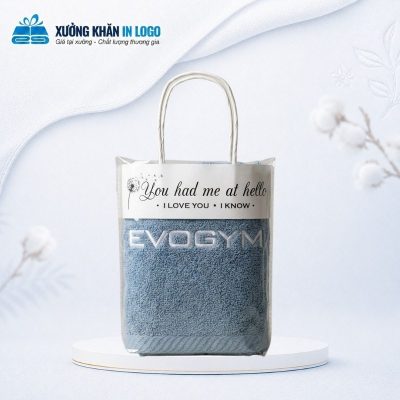 Set 1 khăn quà tặng thêu logo chất liệu Cotton màu xanh dương kích thước 35x78cm SKB-04 - Ảnh đại diện