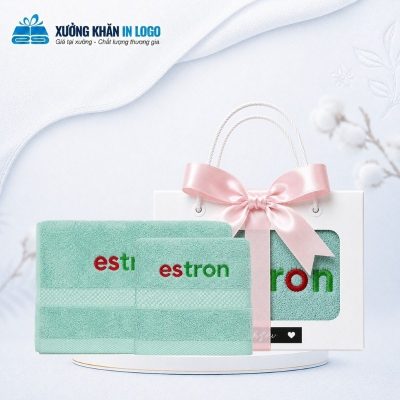 Set 2 khăn quà tặng thêu logo (khăn mặt, khăn gội) chất liệu Cotton SKB-22 - Ảnh đại diện