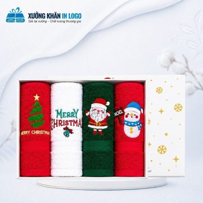 Set 4 khăn quà tặng thêu logo (khăn gội) chất liệu Cotton kích thước 35x78cm SKB-32 - Ảnh đại diện